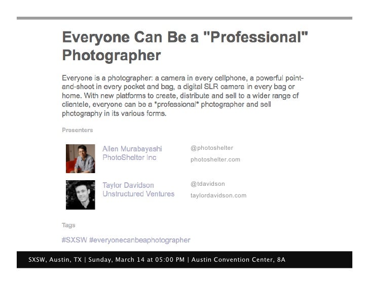 Professional photographer March 2010